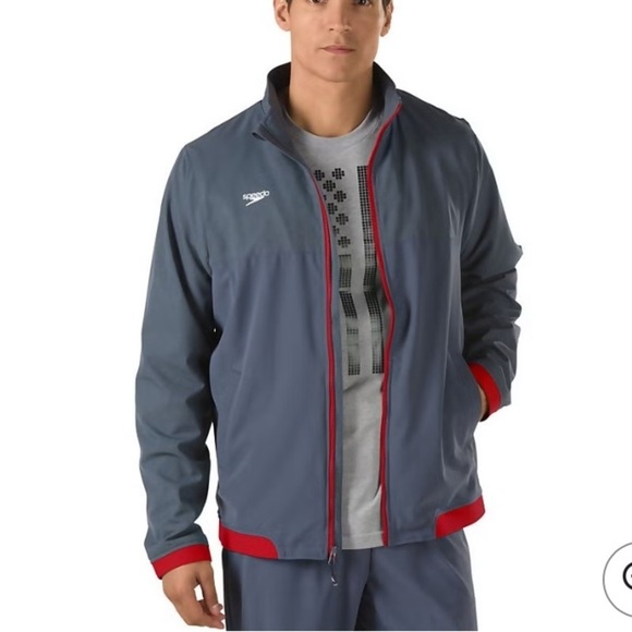 Speedo Male Tech Warm Up Jacket windbreaker men XXL/TTG gray outdoor hiking cozy - Picture 11 of 11